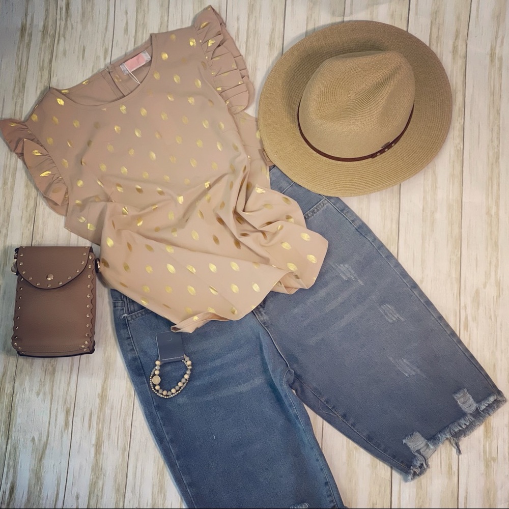 Cream and gold blouse